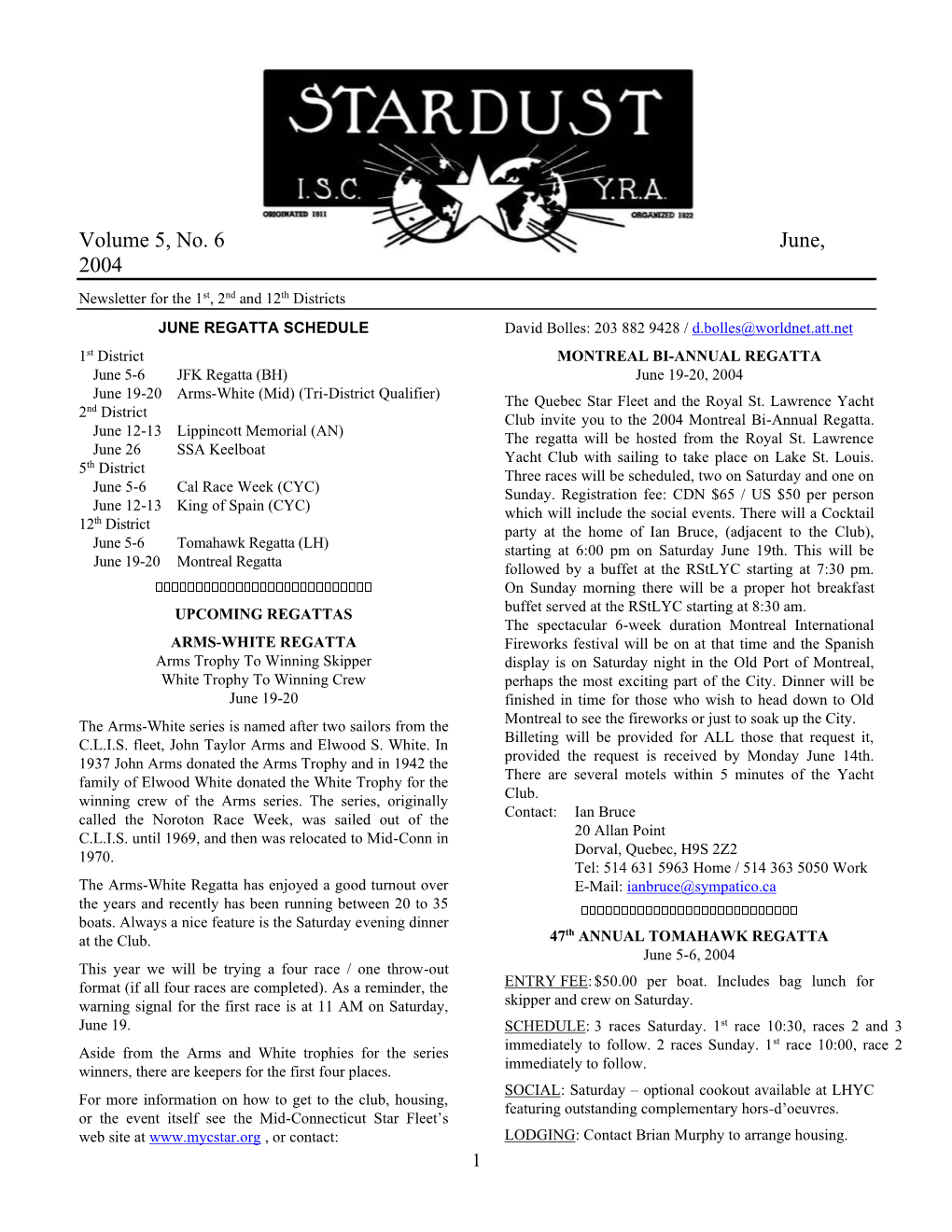 Local Star Class Newsletter