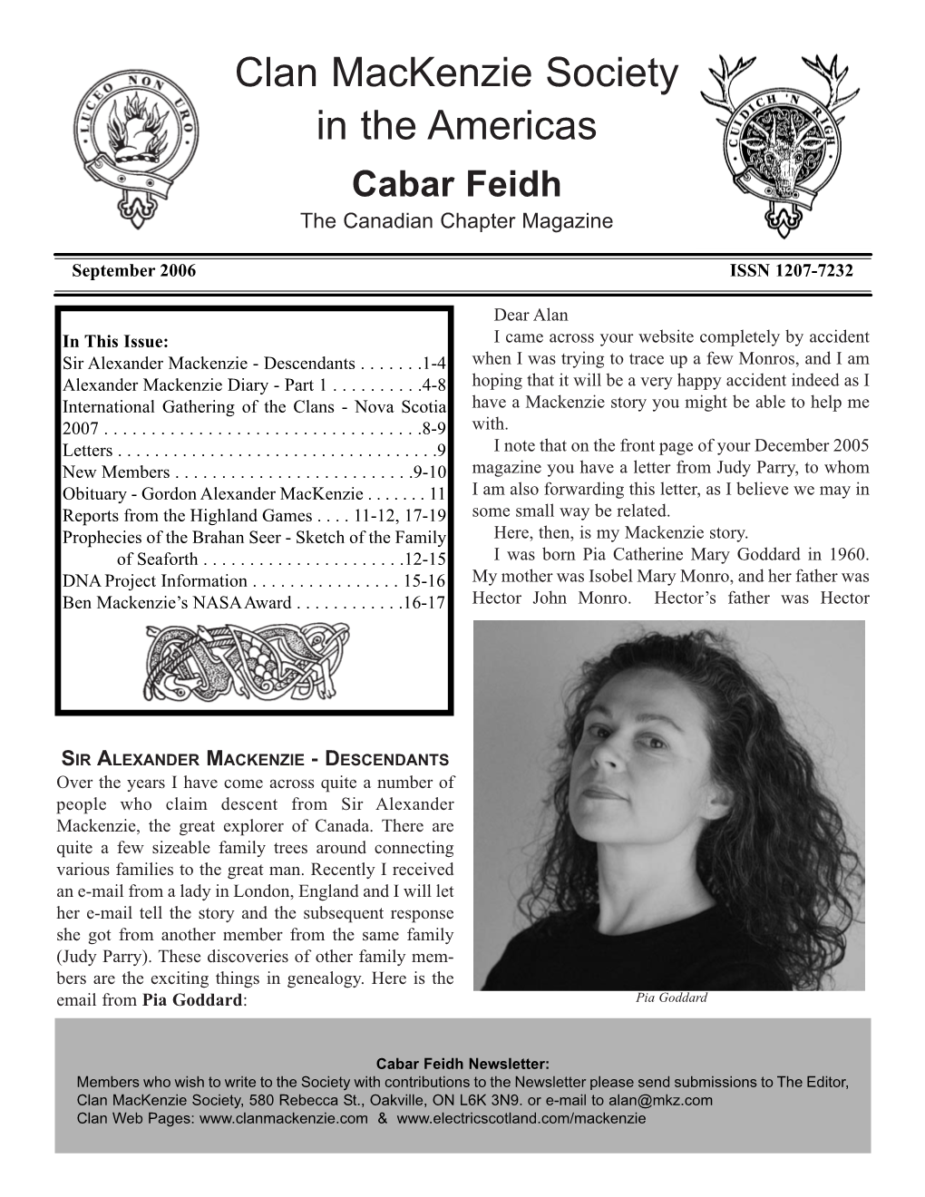 Clan Mackenzie Society in the Americas Cabar Feidh the Canadian Chapter Magazine