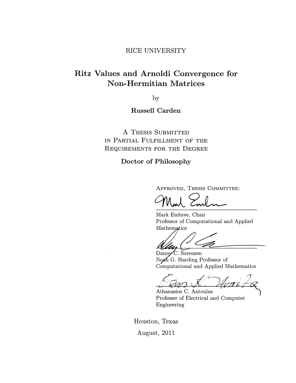 Ritz Values and Arnoldi Convergence for Non-Hermitian Matrices