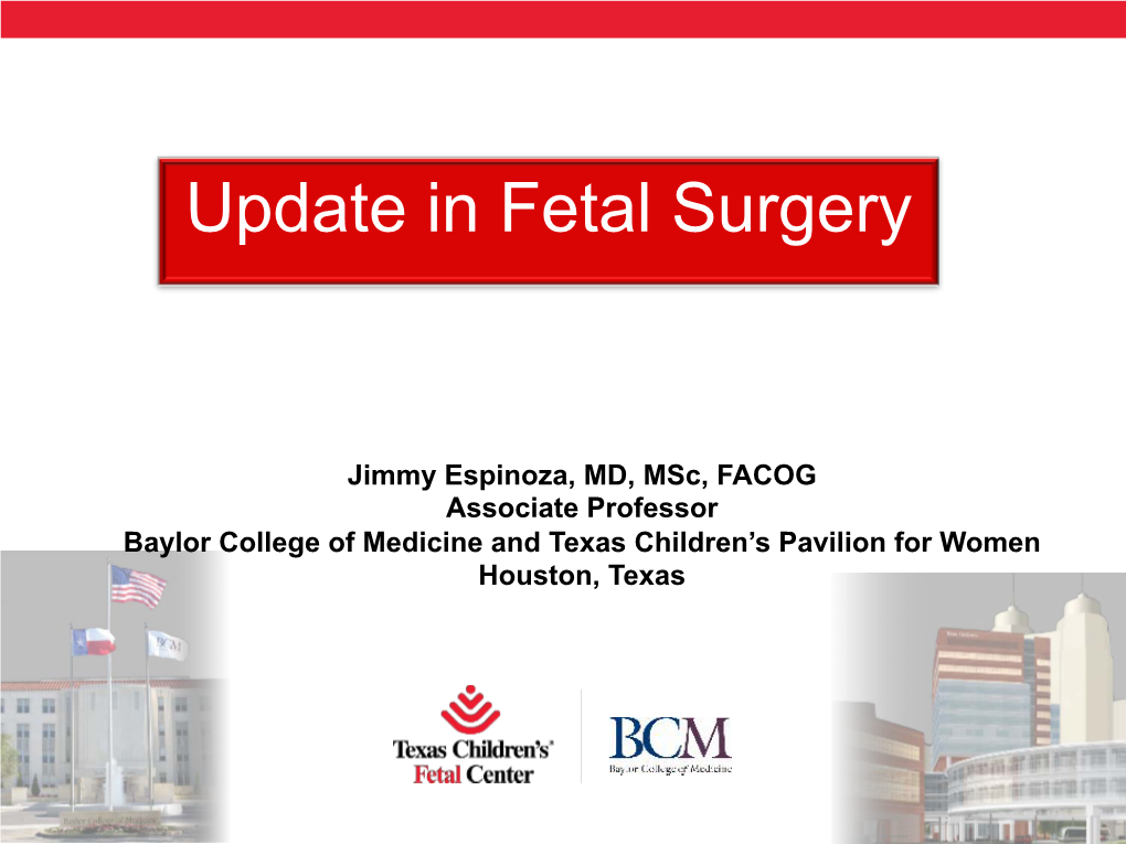 Update in Fetal Surgery