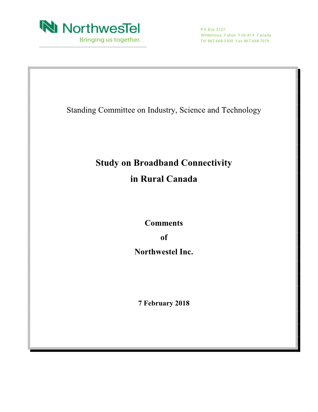 Study on Broadband Connectivity in Rural Canada