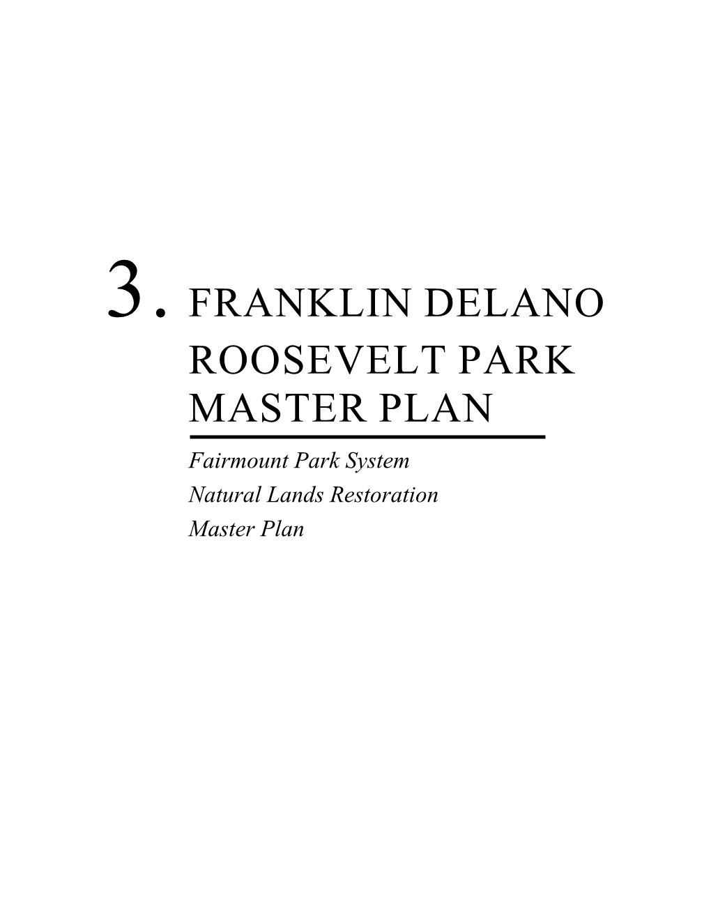 3. Franklin Delano Roosevelt Park Master Plan