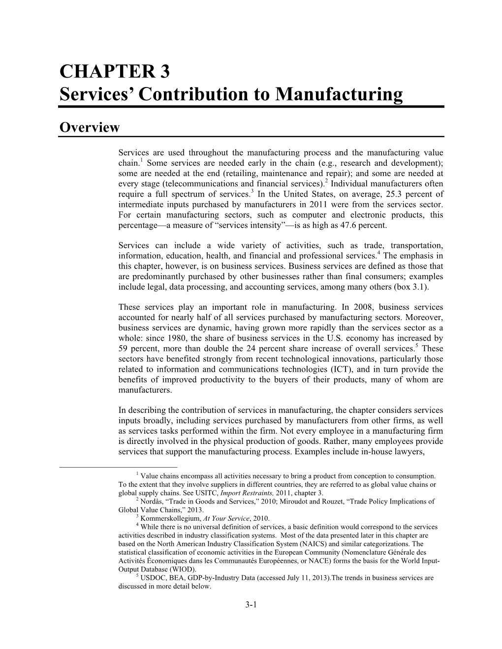 CHAPTER 3 Services' Contribution to Manufacturing