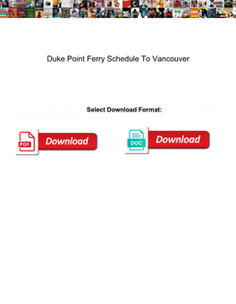 Duke Point Ferry Schedule to Vancouver
