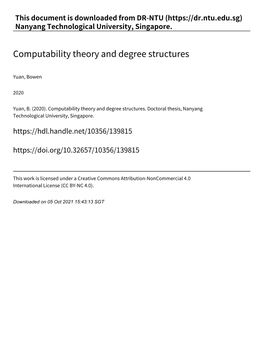 Computability Theory and Degree Structures
