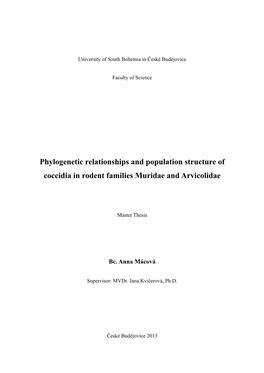 Phylogenetic Relationships and Population Structure of Coccidia in Rodent Families Muridae and Arvicolidae