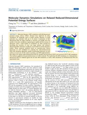 Molecular Dynamics Simulations on Relaxed Reduced-Dimensional Potential Energy Surfaces † ‡ † Chang Liu, C