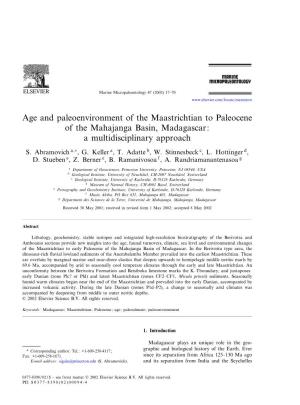 Age and Paleoenvironment of the Maastrichtian to Paleocene of the Mahajanga Basin, Madagascar: a Multidisciplinary Approach
