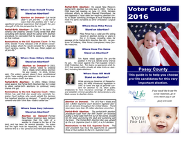 Voter Guide Stand on Abortion? Criticized Efforts to Defund Planned Parenthood