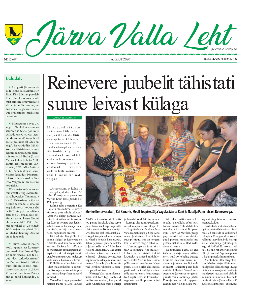 Reinevere Juubelit Tähistati Suure Leivast Külaga