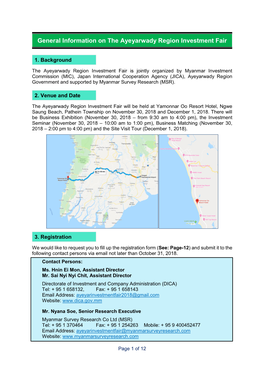 General Information on the Ayeyarwady Region Investment Fair