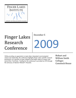Finger Lakes Research Conference 2009