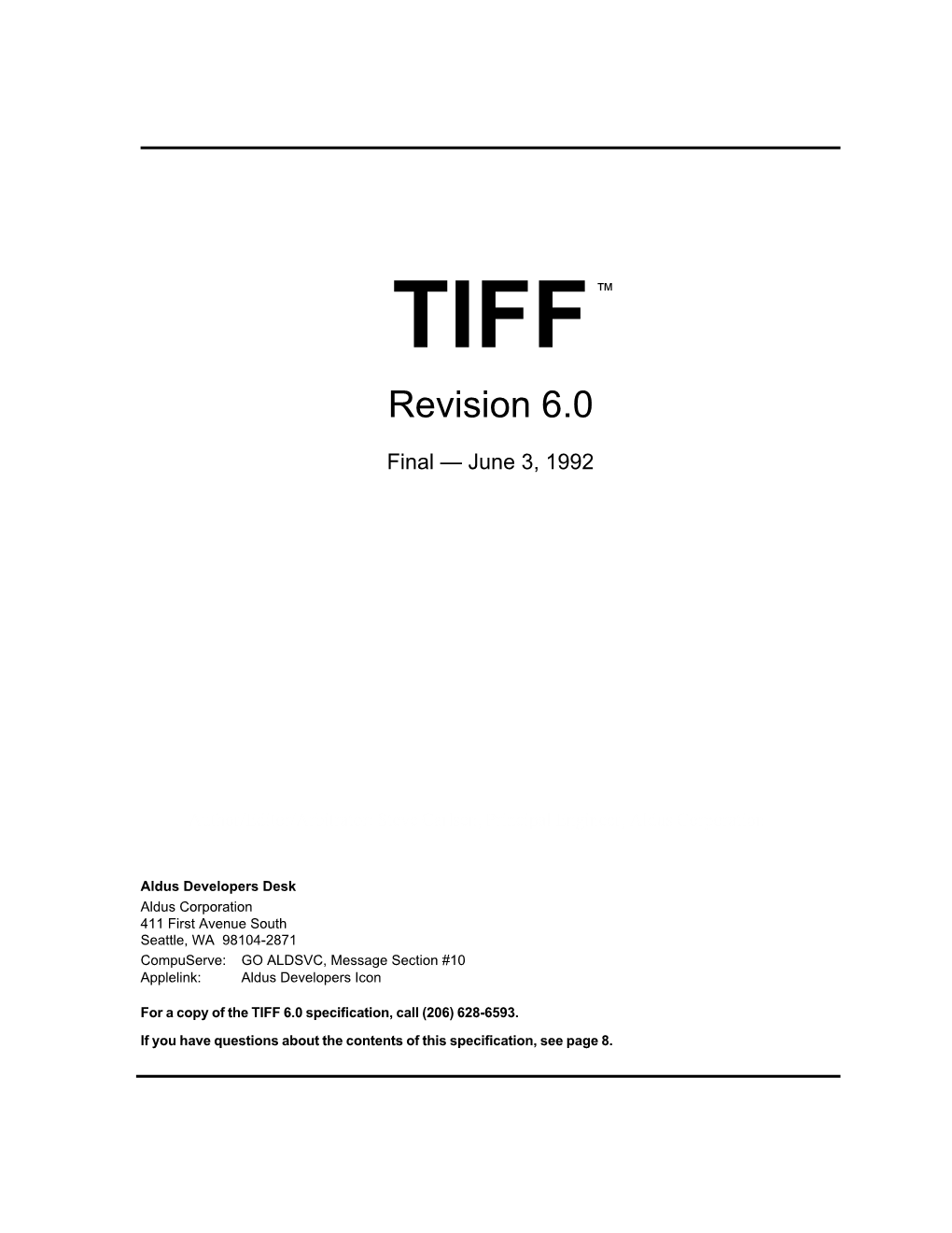 TIFF ª Revision 6.0