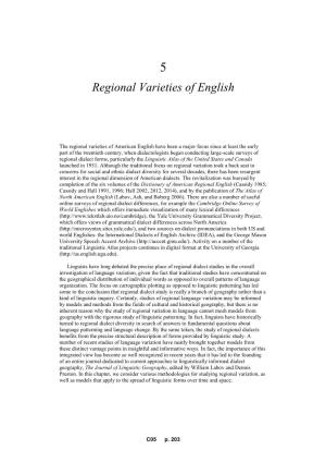 Regional Varieties of English