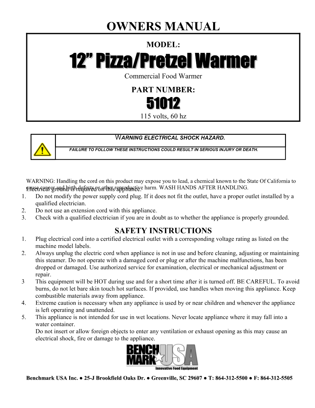 12 Pizza/Pretzel Warmer