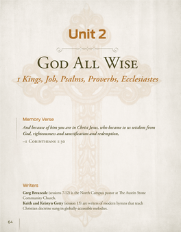 God All Wise 1 Kings, Job, Psalms, Proverbs, Ecclesiastes