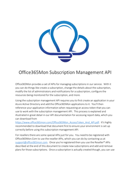 Office365mon Subscription Management API