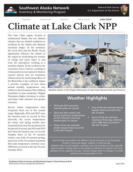 Climate at Lake Clark NPP NPS/P