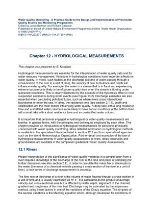 Hydrological Measurements