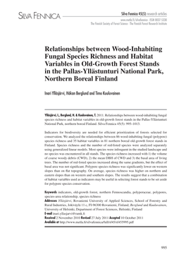 Relationships Between Wood-Inhabiting Fungal Species