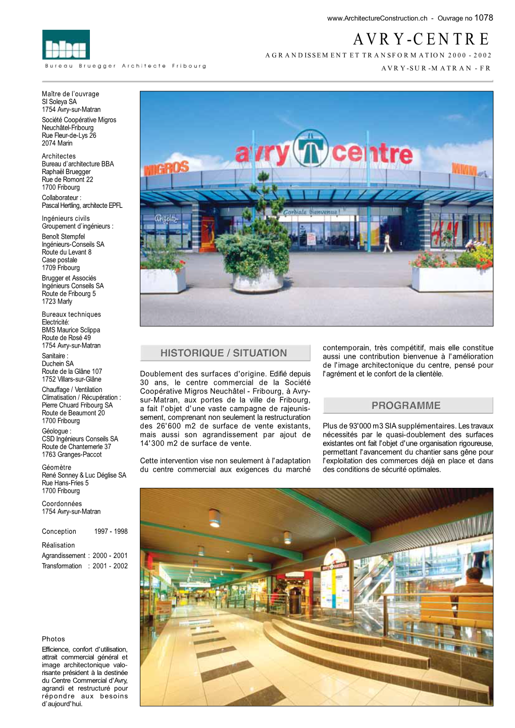 Avry-Centre Agrandissement Et Transformation 2000 - 2002 Avry-Sur-Matran - Fr
