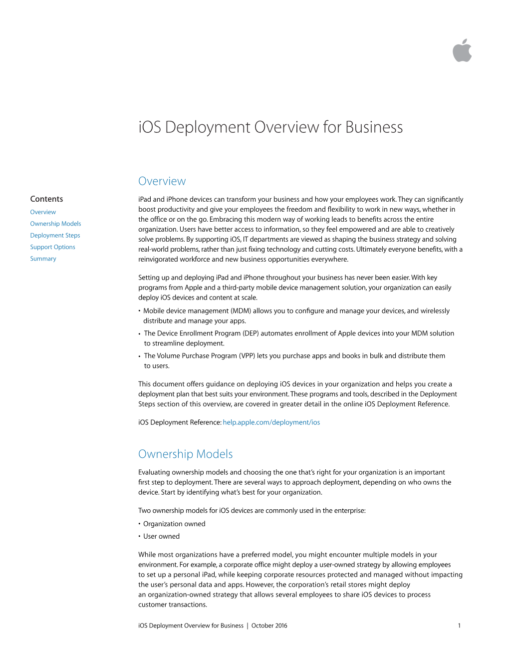 Ios Deployment Overview for Business