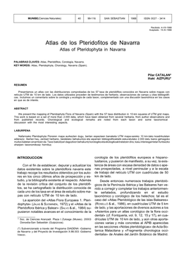 Atlas De Los Pteridofitos De Navarra Atlas of Pteridophyta in Navarra