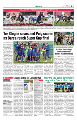 Ter Stegen Saves and Puig Scores As Barca Reach Super Cup Final