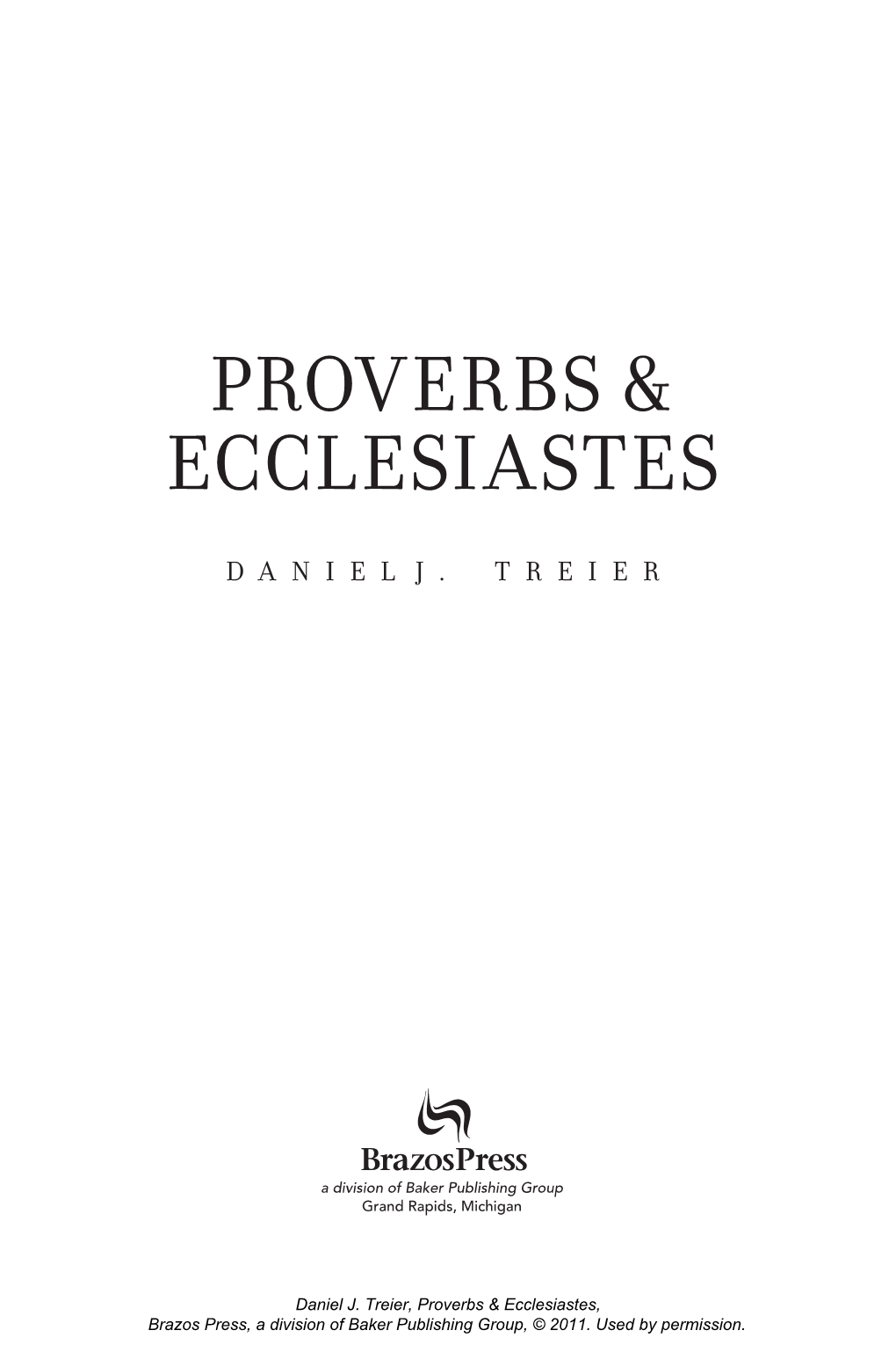 Proverbs & Ecclesiastes