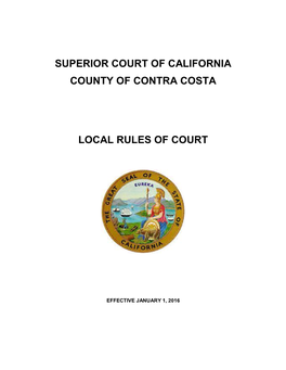 Local Rules Effective January 1, 2016
