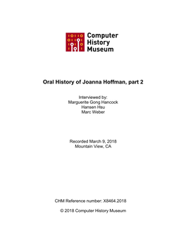 Oral History of Joanna Hoffman, Part 2