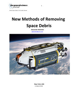 New Methods of Removing Space Debris Alexander Bolonkin Abolonkin@Juno.Com
