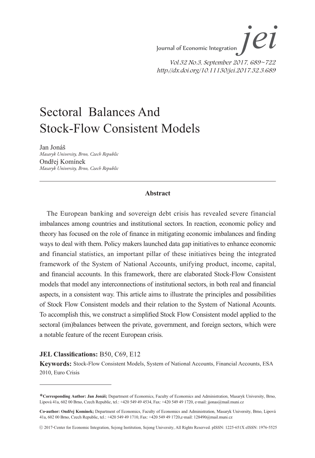 Sectoral Balances and Stock-Flow Consistent Models