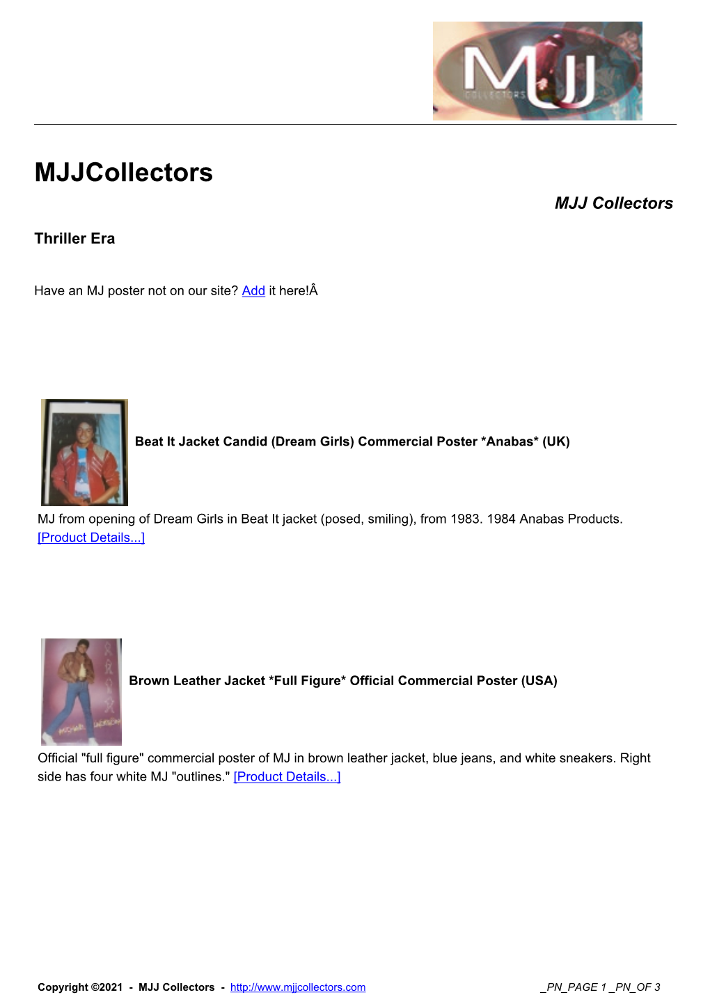 Mjjcollectors MJJ Collectors