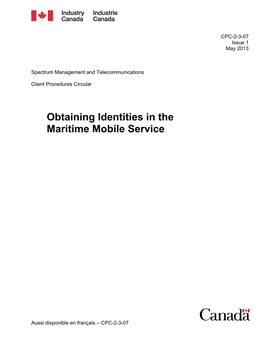 Obtaining Identities in the Maritime Mobile Service