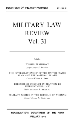 MILITARY LAW REVIEW Vol