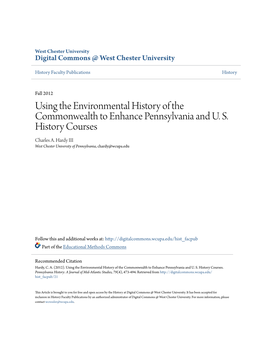 Using the Environmental History of the Commonwealth to Enhance Pennsylvania and U