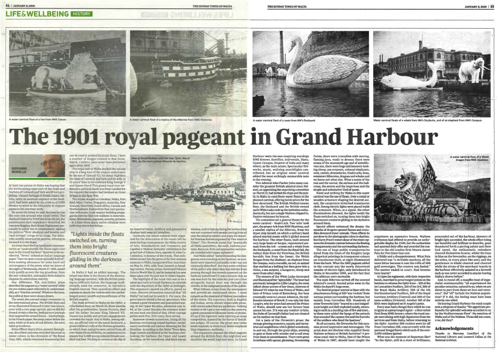 The 1901 Royal Pageant in Grand Harbour