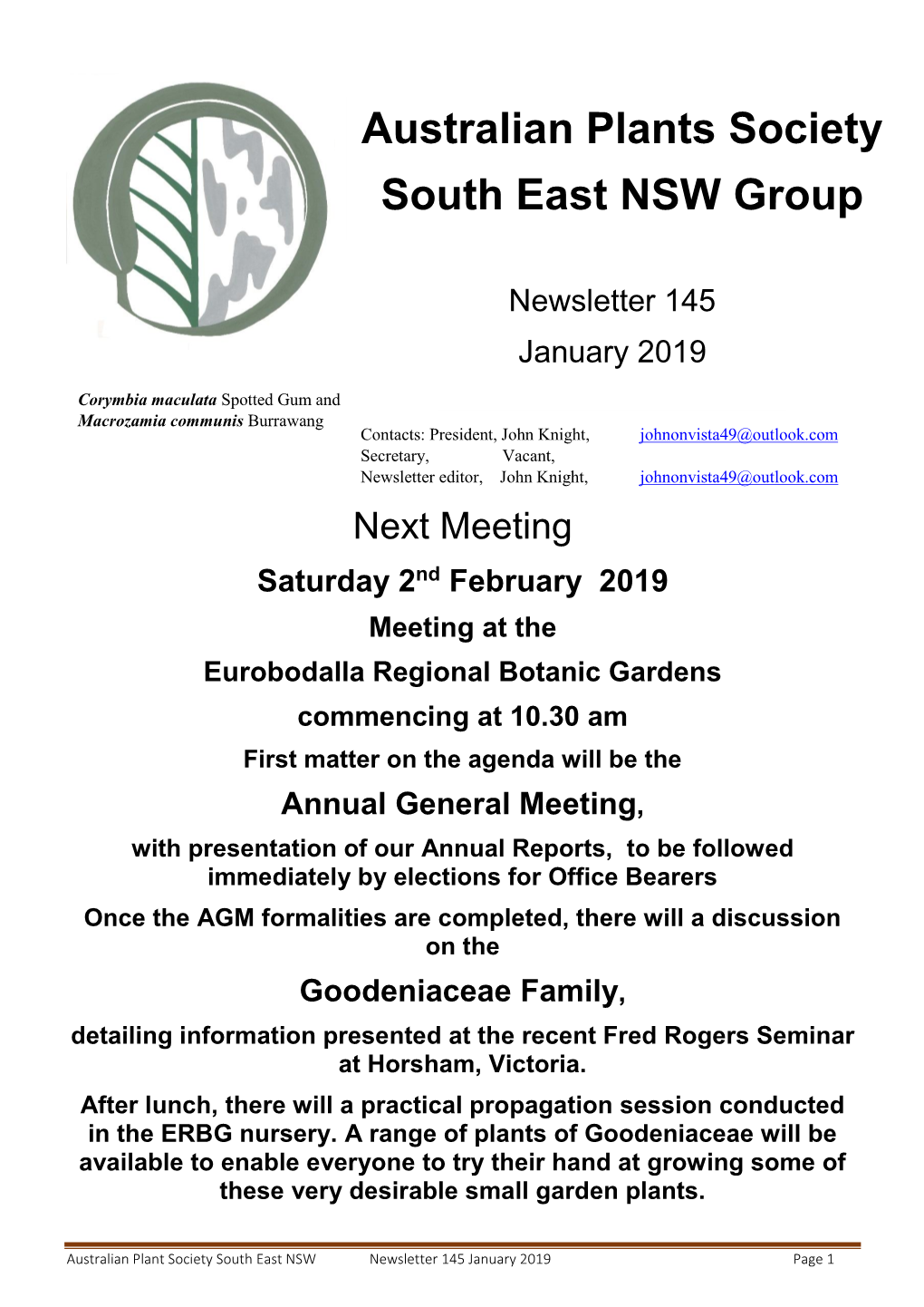 Australian Plants Society South East NSW Group