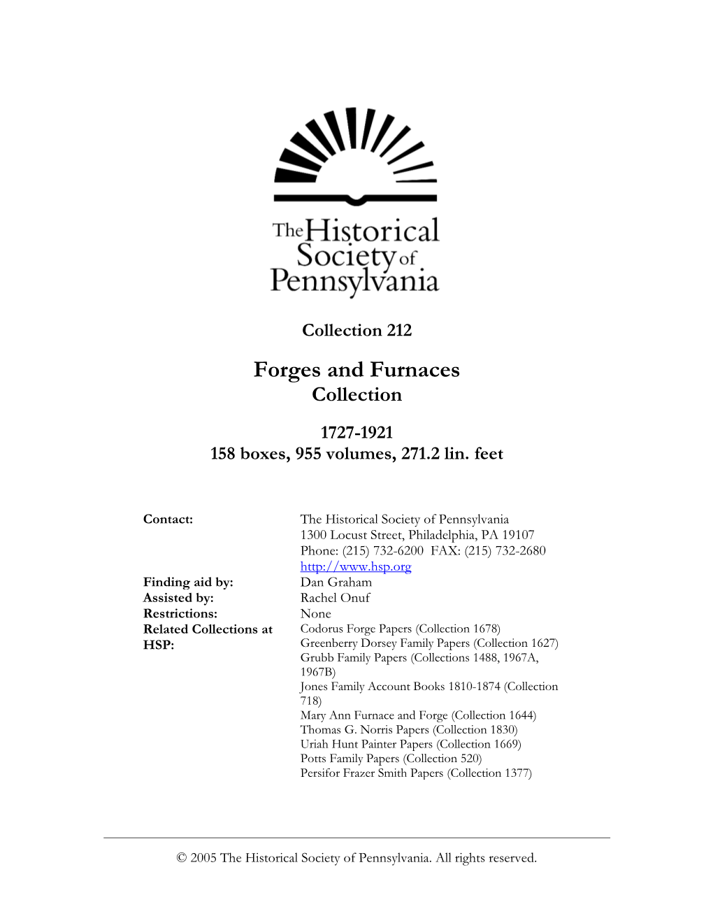 Forges and Furnaces Collection