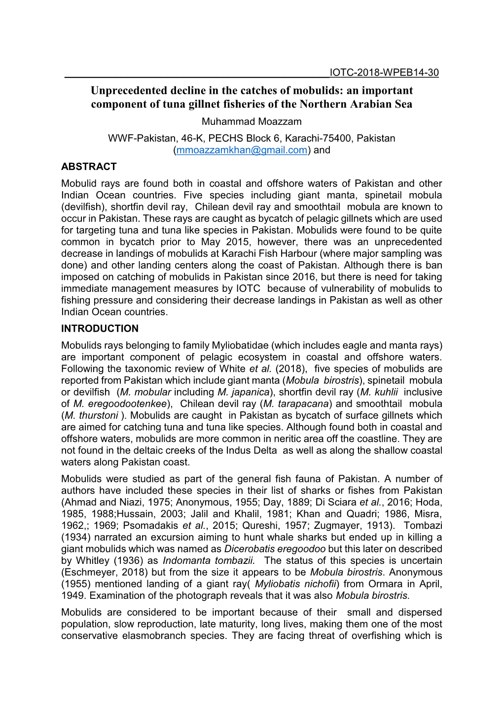 An Important Component of Tuna Gillnet Fisheries of the Northern Arabian