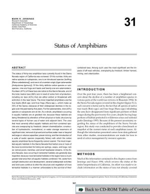 USGS DDS-43, Status of Amphibians