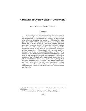 Civilians in Cyberwarfare: Conscripts