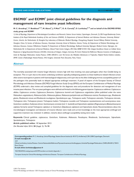 ESCMID† and ECMM‡ Joint Clinical Guidelines for the Diagnosis And