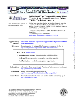 The Role of Langerin Transfer From