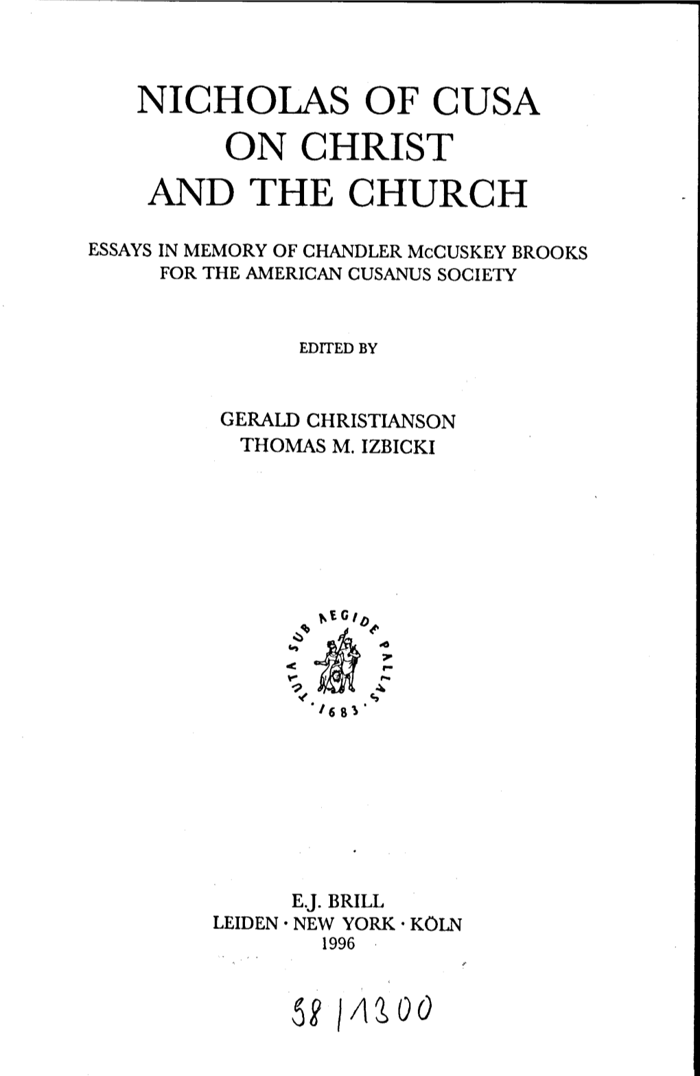 Nicholas of Cusa on Christ and the Church