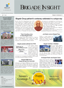BRIGADE INSIGHT the Newsletter of the Brigade Group