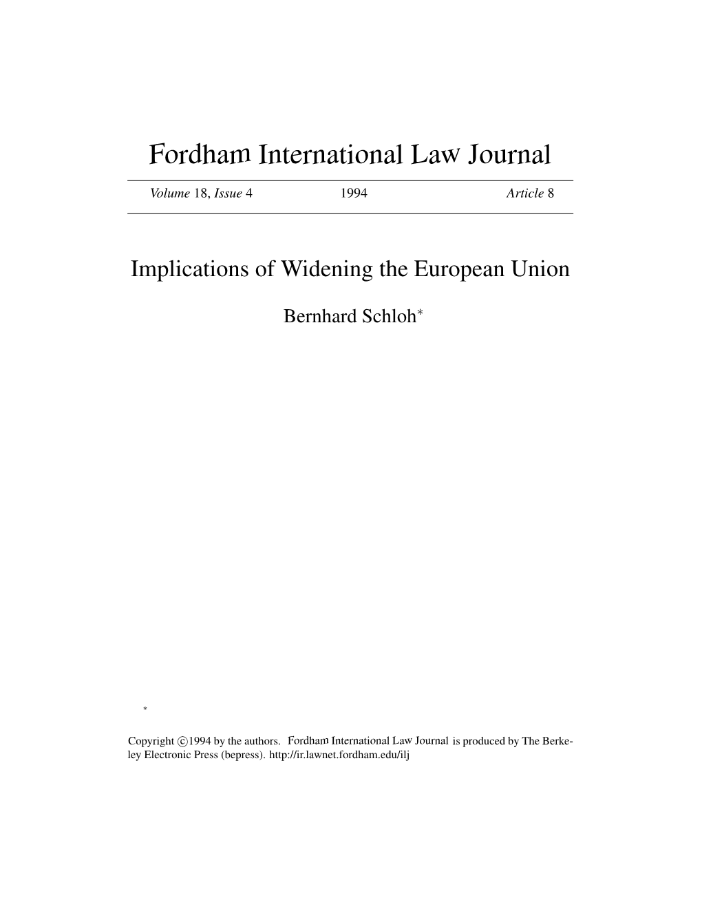 Implications of Widening the European Union