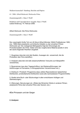 Medienwissenschaft / Hamburg: Berichte Und Papiere