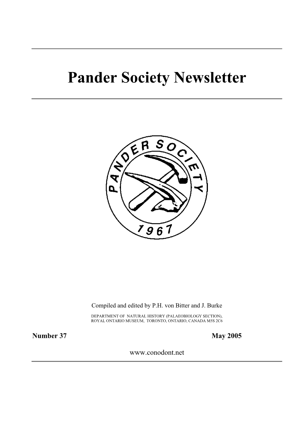 Pander Society Newsletter